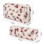 SOIDRAM Makeup Bag Floral Cosmetic Bag Cute Makeup Pouch 1Pcs Large Capacity Makeup Bags and 1Pcs Makeup Brushes Storage Bag Tra