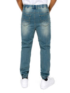 Victorious Men's Drop Crotch Joggers Denim Jean Pants JG803 - Vintage - 2X-Large