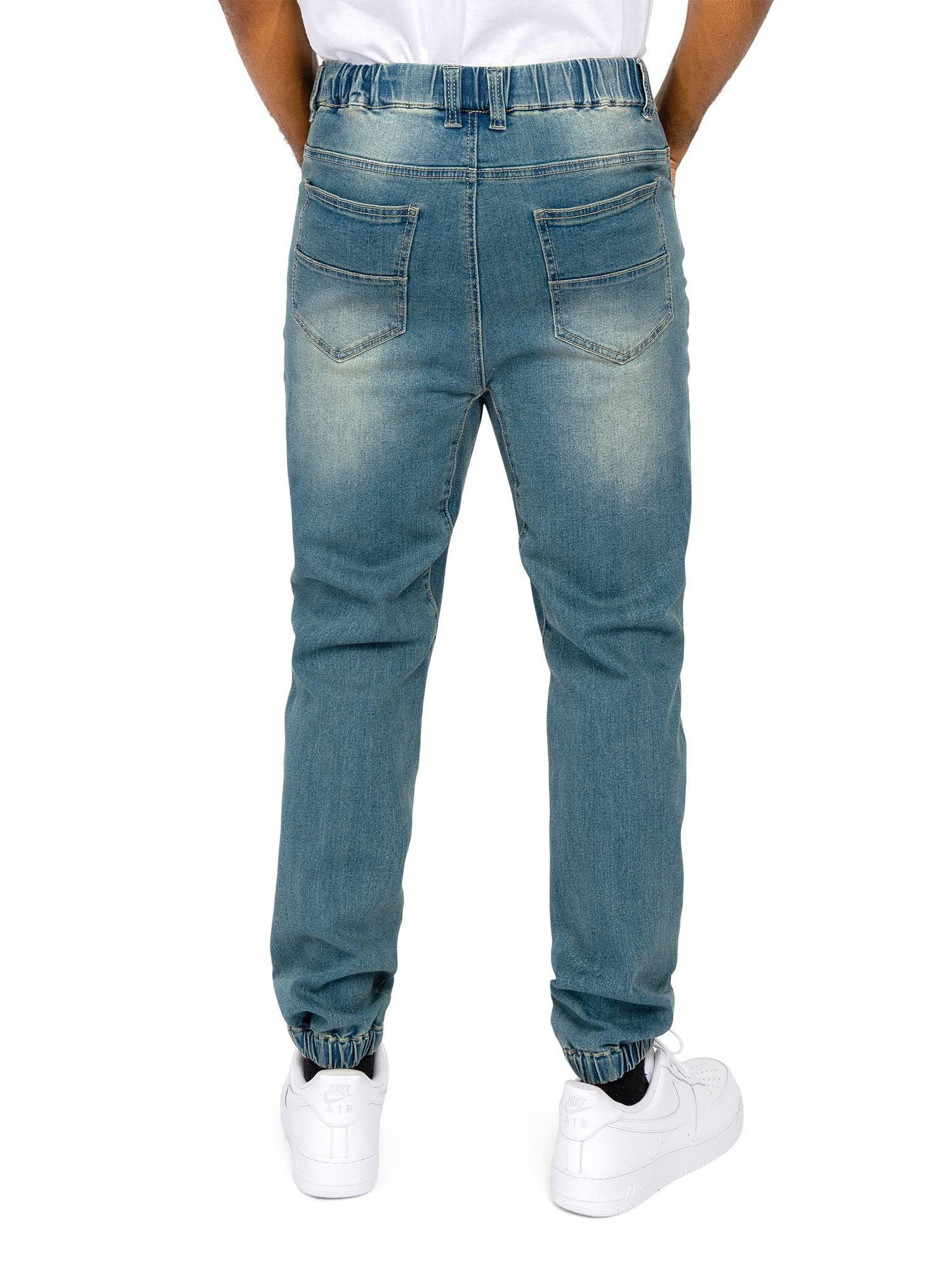 Victorious Men's Drop Crotch Joggers Denim Jean Pants JG803 - Vintage - 2X-Large