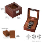 ProCase Single Watch Box for Men - Storage Holder Organizer With Glass Lid, 1 Slot Display Case - Espresso