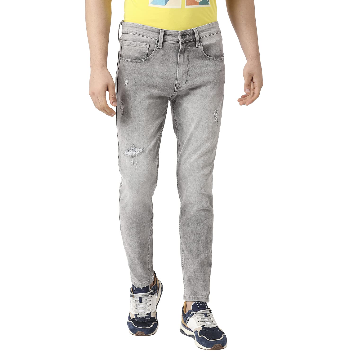 Pepe Jeans Chinox Ankle Super Skinny Fit Mid Waist Ankle Jeans, Mid Worn, 36 Grey