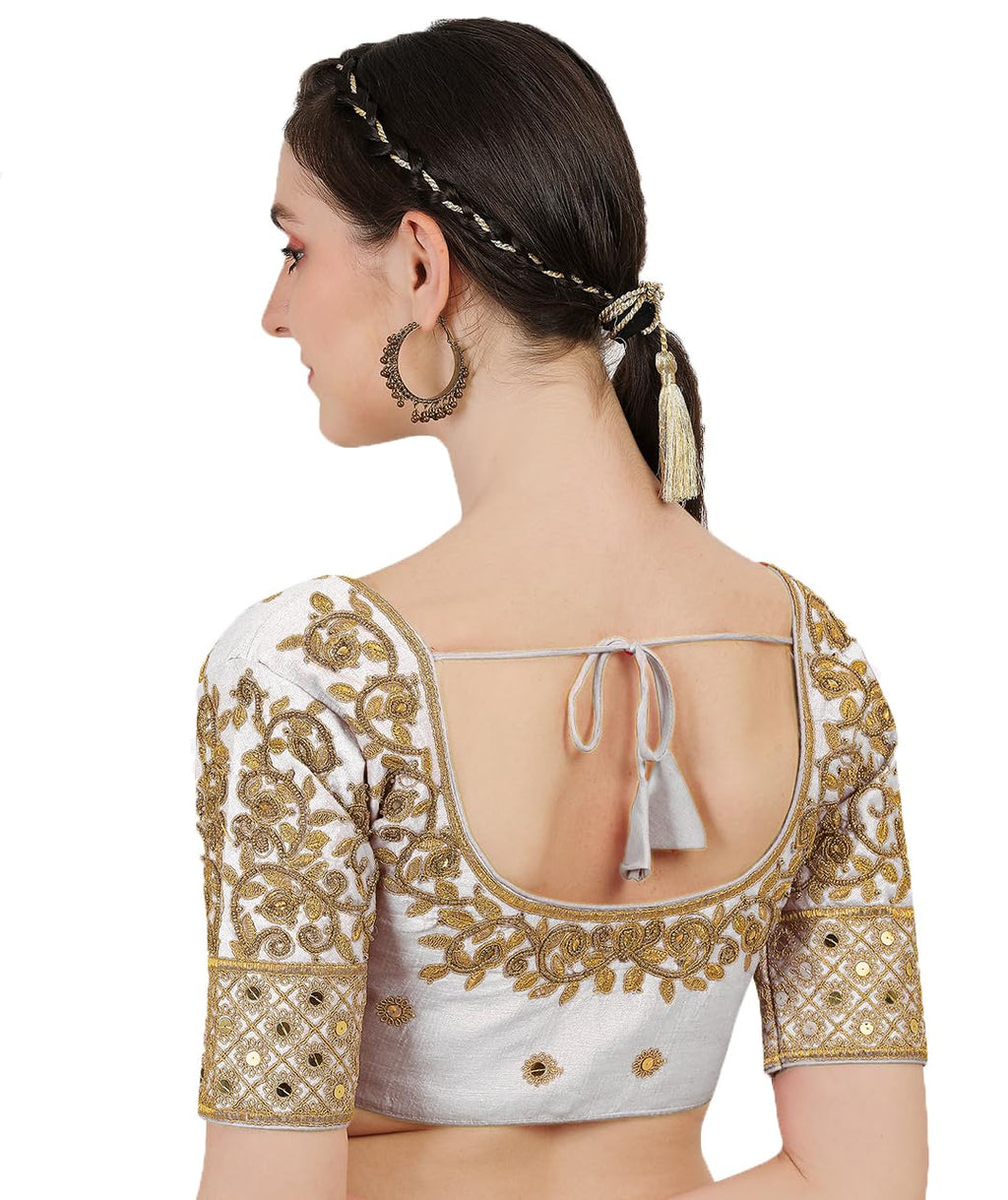 Pujia Mills Blouse Readymade Stylish Design Half Sleeve Blouse Readymade maggam Work Blouse Saree Blouse Readymade Parrot Blouse