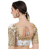 Pujia Mills Blouse Readymade Stylish Design Half Sleeve Blouse Readymade maggam Work Blouse Saree Blouse Readymade Parrot Blouse