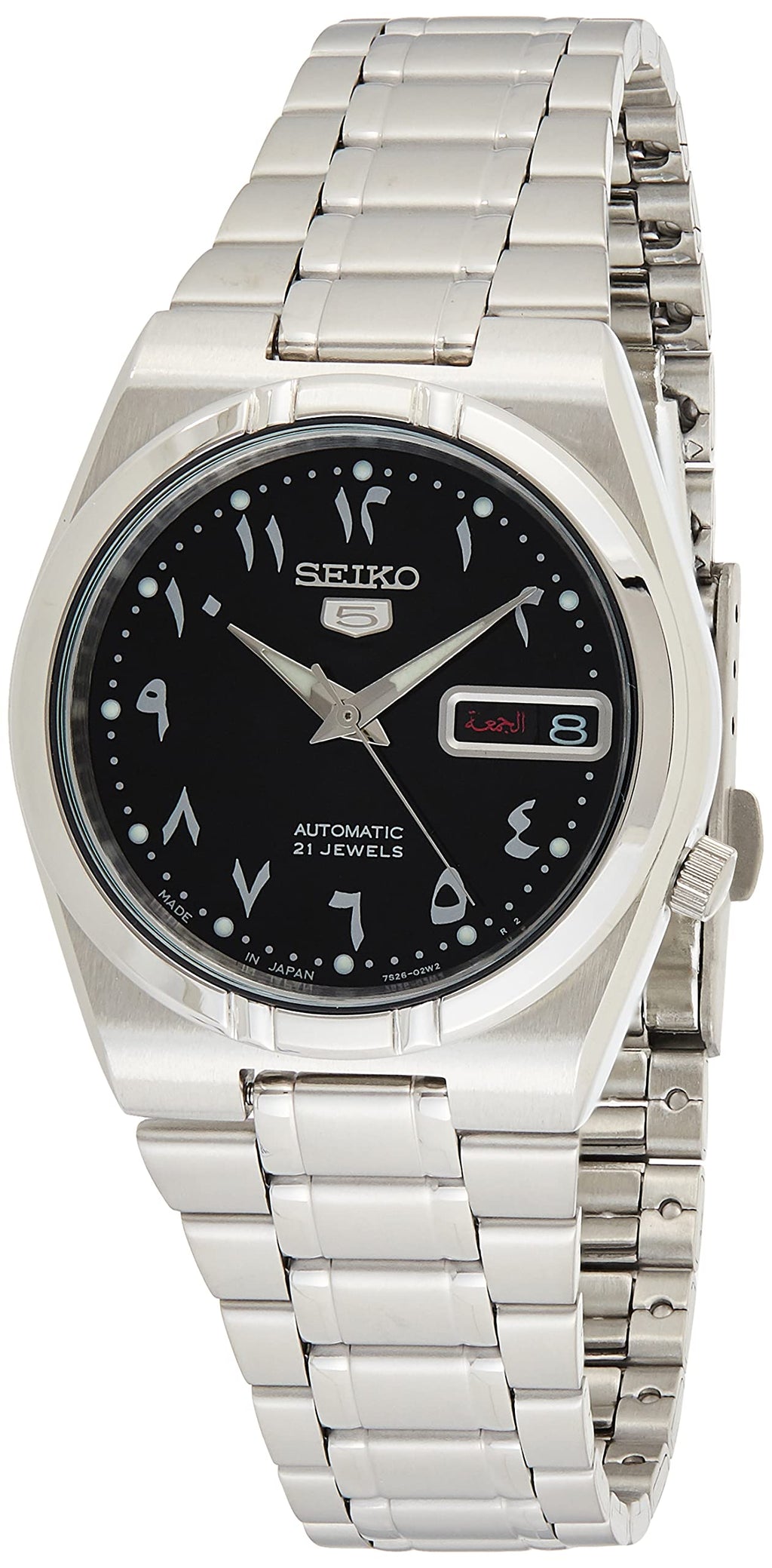 Seiko 5 Automatic Black Dial Stainless Steel Men's Watch SNK063J5