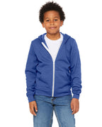 Youth Sponge Fleece Full-Zip Hooded Sweatshirt - HTHR TRUE ROYAL - S(D0102H7KEMP)