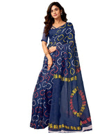 Satrani WomenS Chanderi Cotton Printed Ready To Wear One Minute Pre Pleated Readymade Saree With Unstitched Blouse Piece (32Rs3