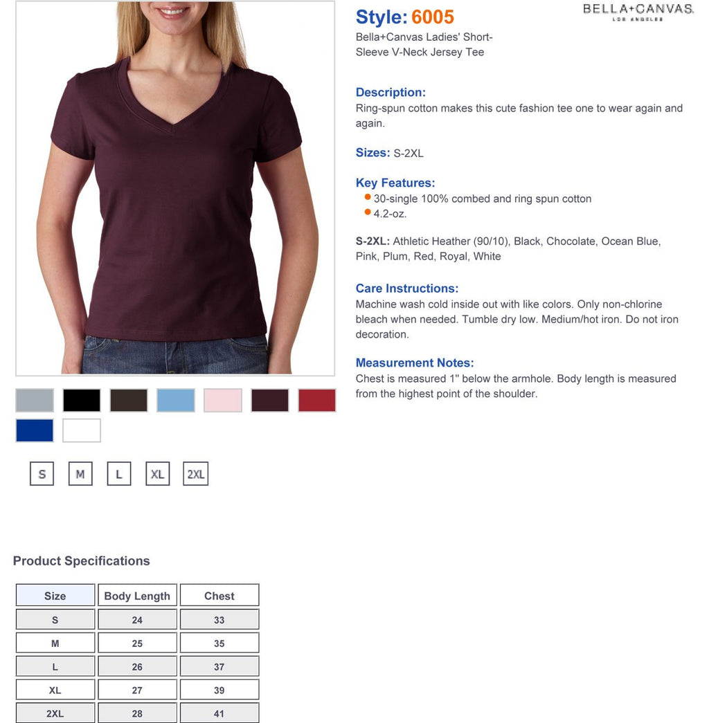 Ladies Jersey Short-Sleeve V-Neck T-Shirt - DARK gRY HEATHER - S(D0102H78FB2)