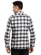 Turtle Men 100% Cotton Black & White Check Slim Fit Casual Shirt