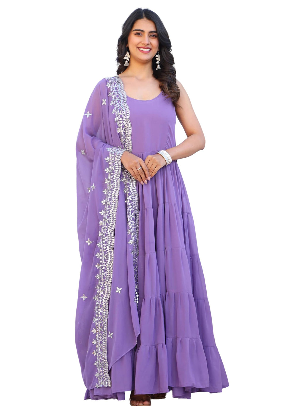 Fashion Basket Pink Georgette Anarkali Kurta For Women