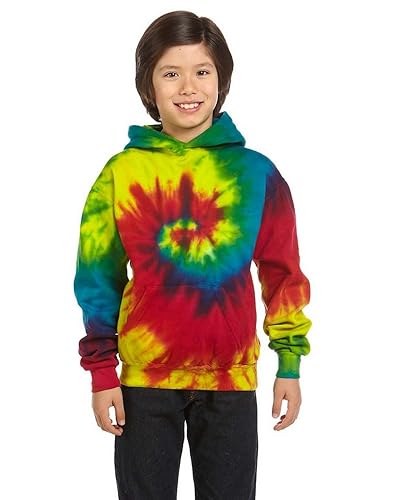 Youth 85 oz Tie-Dyed Pullover Hooded Sweatshirt - SPIDER ROYAL - XS(D0102H78K08)