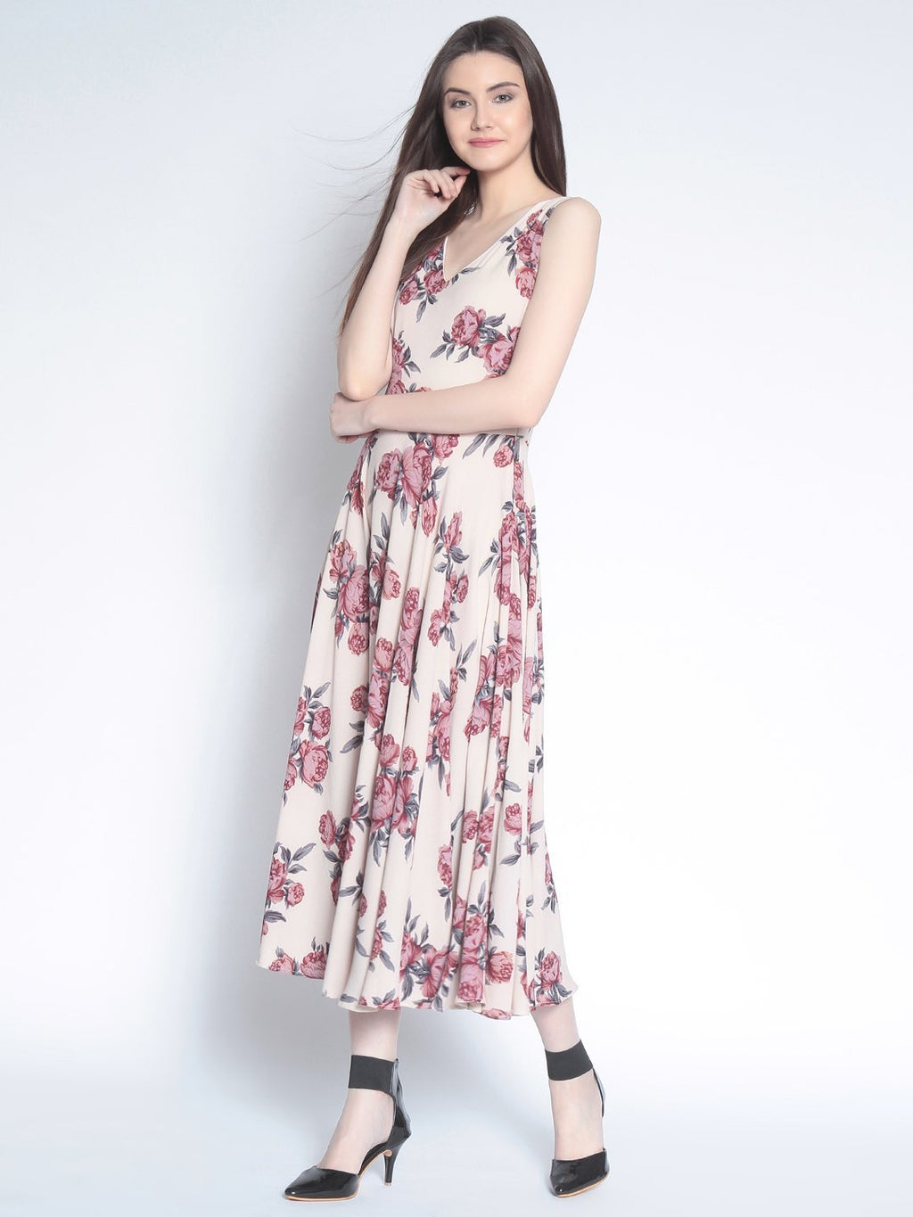 Rare Women'S Standard Length Casual Dress (Ep3149B-S_Beige_Small_Beige_S)