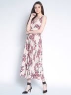 Rare Women'S Synthetic A-Line Maxi Dress (Ep3149B- Beige_Xl)