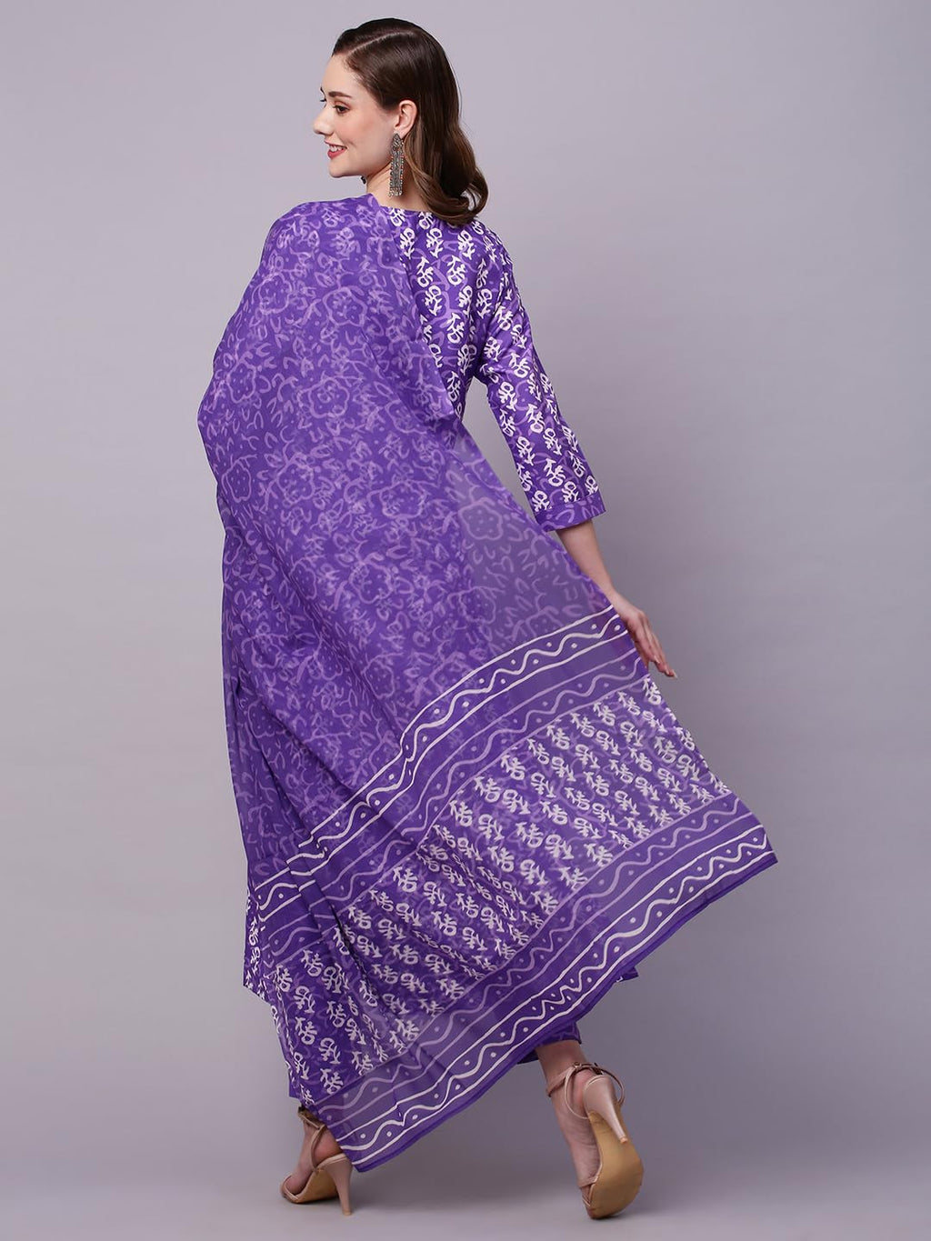 ANNI DESIGNER Womens Rayon Blend Straight Printed Kurta with Pant & Dupatta (Feedback-BEGANI-NW_3XL_Purple_XXX-Large)