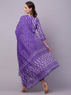 ANNI DESIGNER Womens Rayon Blend Straight Printed Kurta with Pant & Dupatta (Feedback-BEGANI-NW_3XL_Purple_XXX-Large)