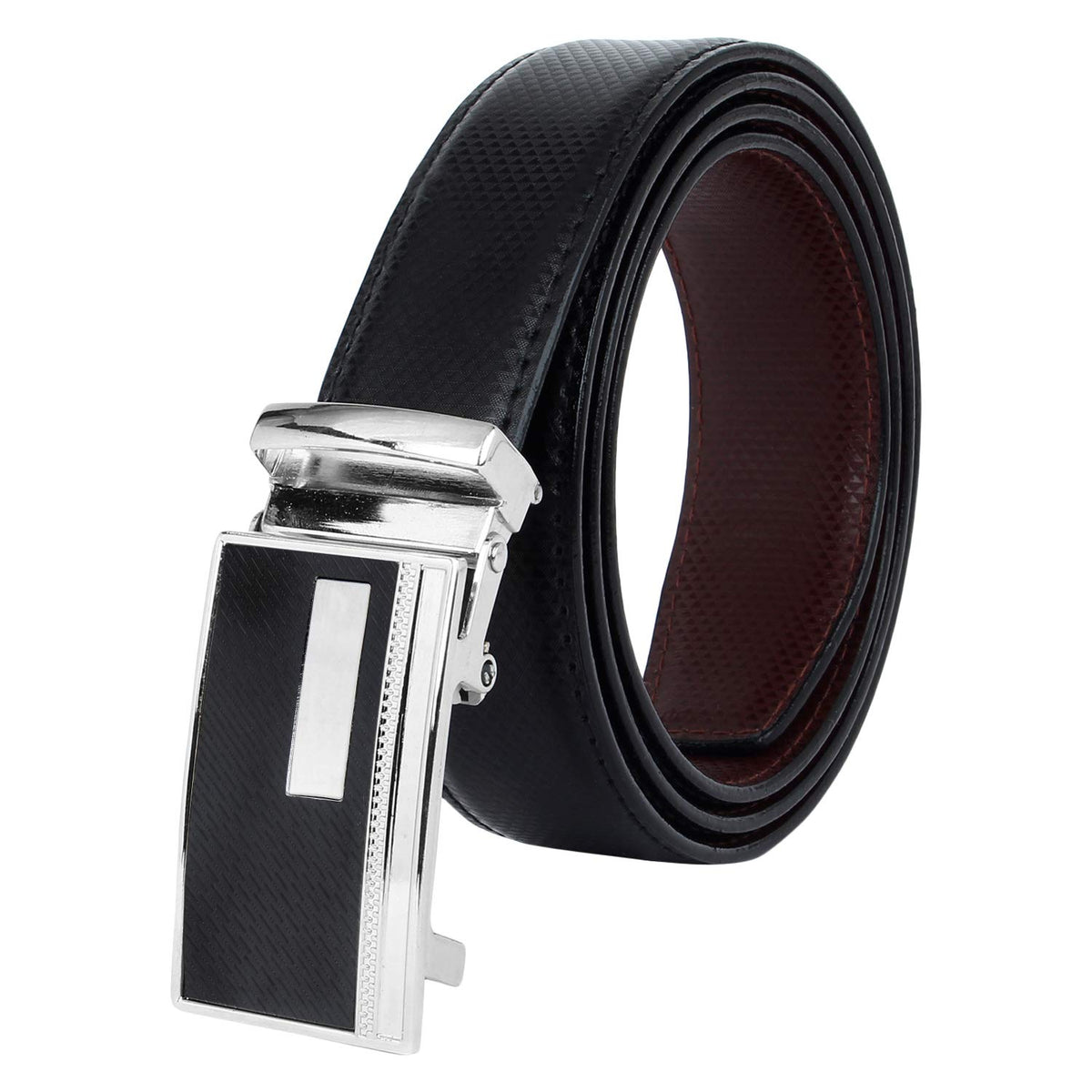 Zacharias MenS Pu Leather 35 Mm Reversible Belt Sl08 (Black_48) (Pack Of 1) 48
