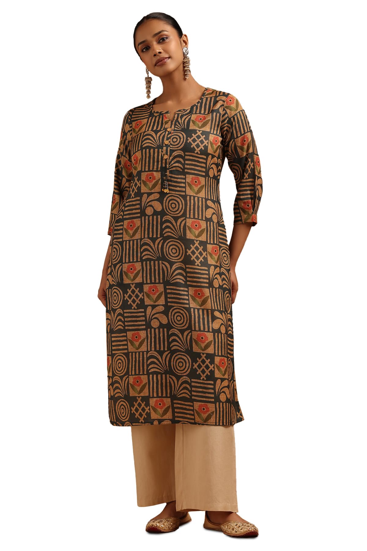 Soch Women Cotton Blend Floral Printed Kurta