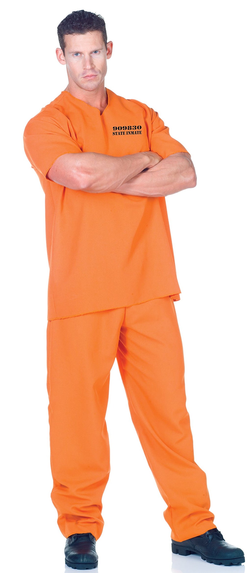 Underwraps Men's Plus-Size Public Offender, Orange, XX-Large