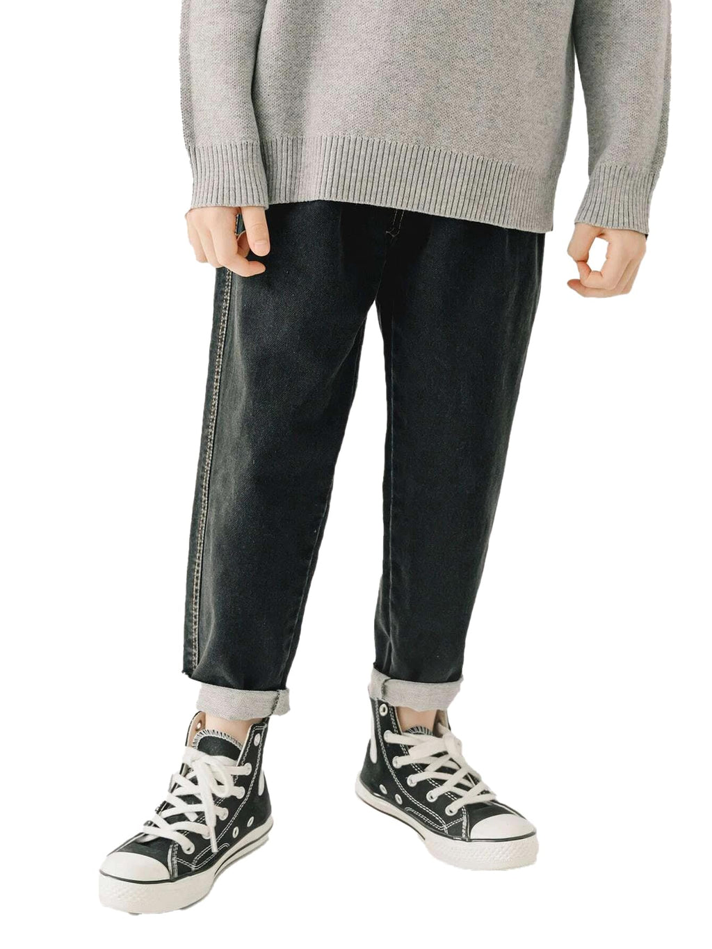 Kotty Boys Regular Fit Cotton Lycra Blend Solid Jeans Jade Black