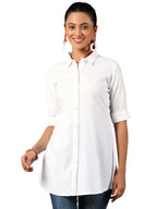 Libas WomenS Viscose Rayon A-Line Kurtis (58218_Off White