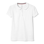 French Toast girls Short Sleeve Peter Pan Collar School Uniform Polo Shirt, White, 4 5 US
