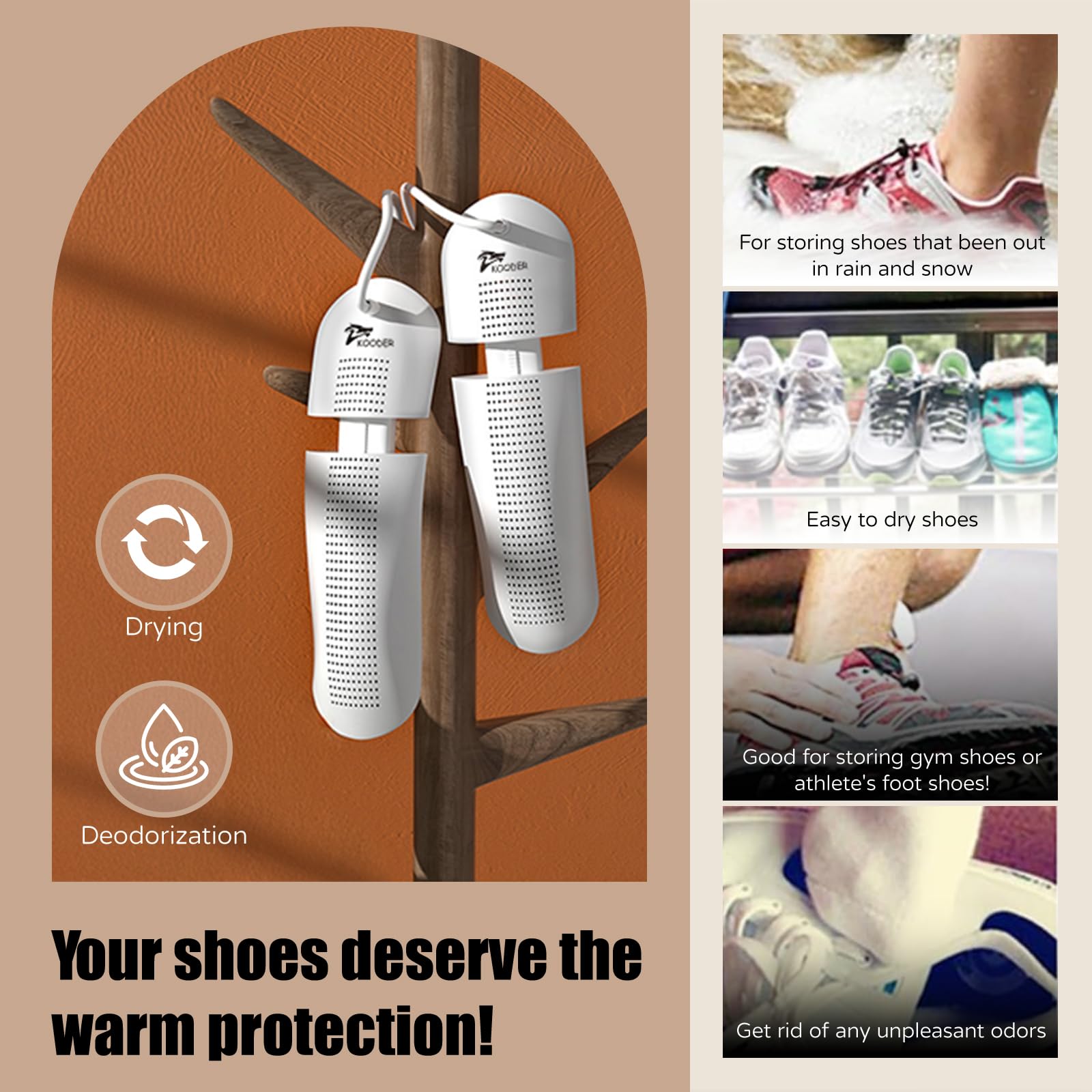 KOODER Boot Dryer,Shoe Dryer,Foot Dryer ! Eliminate bad odor and dry shoes!