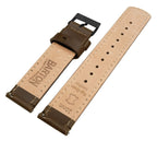 BARTON WATCH BANDS Quick Release Top Grain Leather Watch Band Strap, Saddle Leather/Saddle Stitching (Black Buckle), 22mm