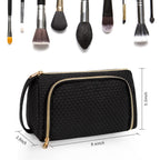 CUBETASTIC Makeup Bag, Small Cosmetic Bag with Makeup Brush Comparment, 2 in 1 Cute Make Up Organizer Pouch for Women Girls, Por