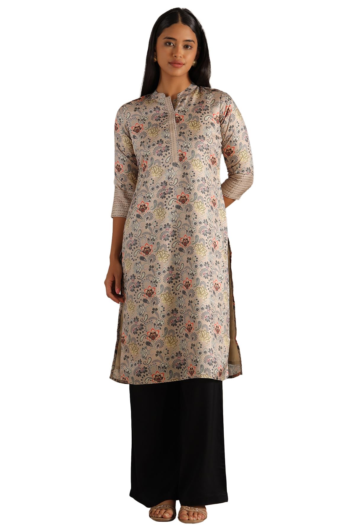 Soch Women Silk Blend Floral Print Kurta