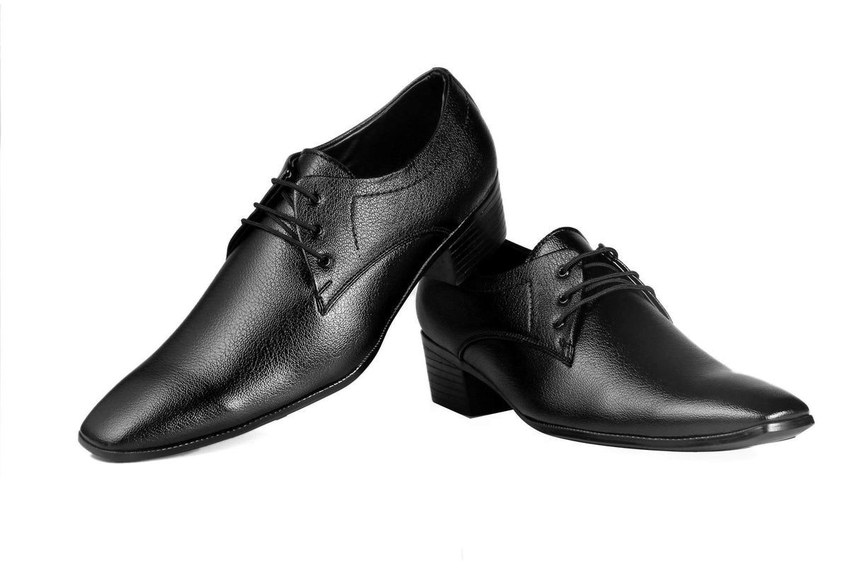 Mens 2 Height Increasing Synthetic Material Casual Black Formal Laceup Shoes with Pu Sole. 8 UK 8