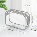 Saintrygo 18 Pack Clear Makeup Bags 7 x 5 PVC Cosmetic Bag Plastic Zippered Pouches Portable Toiletry for Women Men Travel Vacat