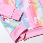 Unicorn Jacket Girls Zip Up Hoodie Sweatshirt Halloween Costume Pink Size 8 9
