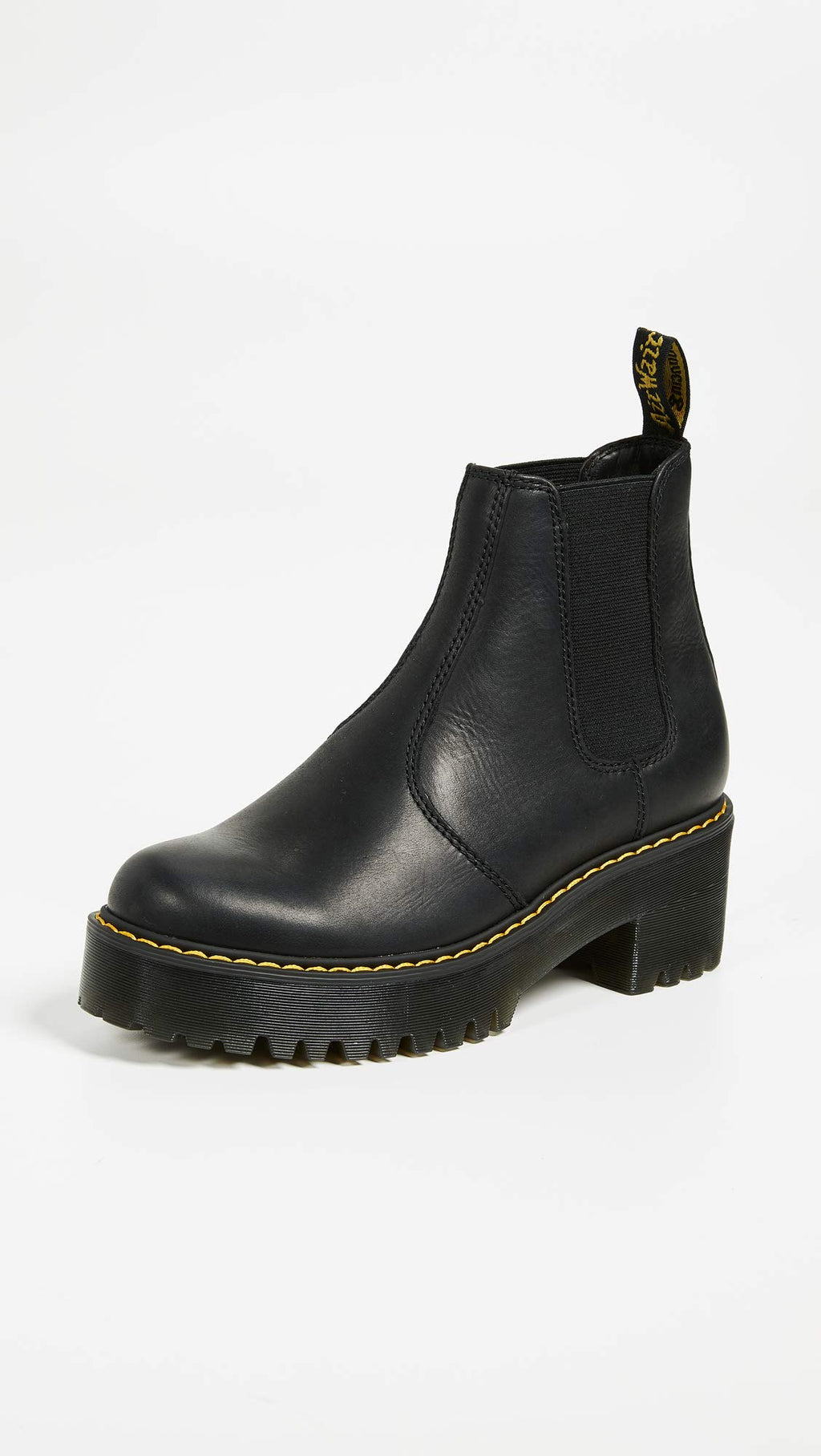 Dr. Martens Women's Rometty Chelsea Boot, Black Burnished Wyoming, 7