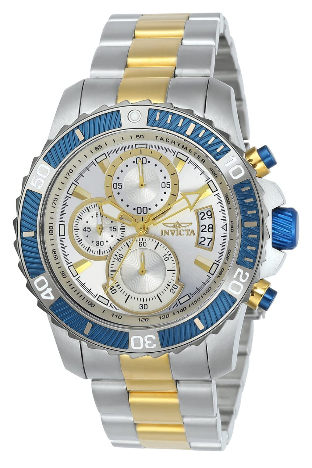 Invicta Pro Diver Chronograph Two Tone Stainless Steel Silver Dial Quartz 23994 100M Men's Watch