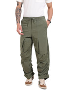The Indian Garage Co Mens Mid-Rise Stretchable Baggy Parachute Trousers Pants