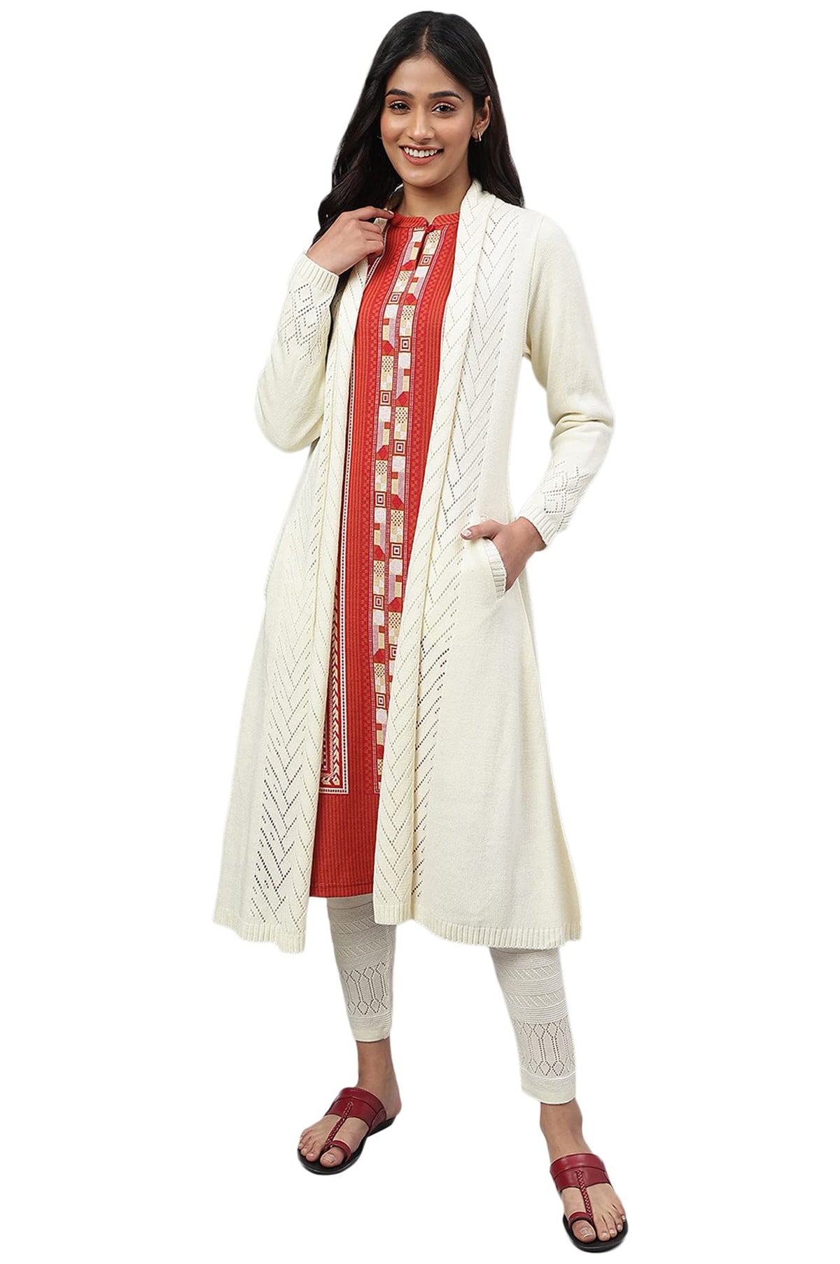 Aurelia Womens White Shawl Collar Front Open Cardigan (22NOA40076-603103_Light