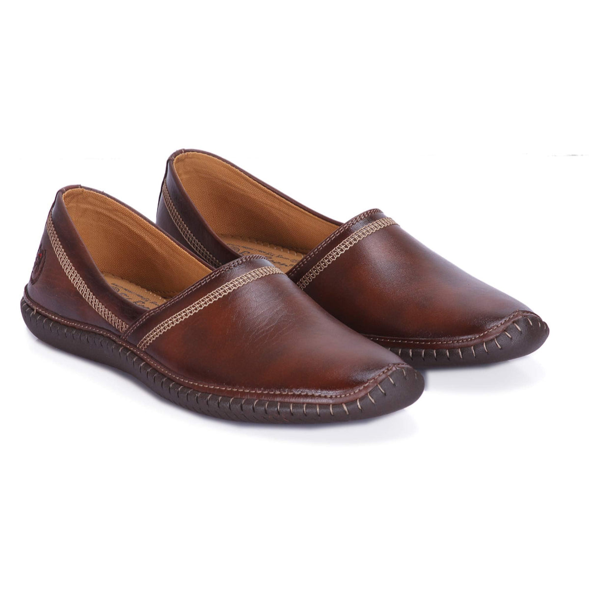 BIGBOON Mens Kolhapuri Ethnic Mojaris Coffee, 10 UK 10