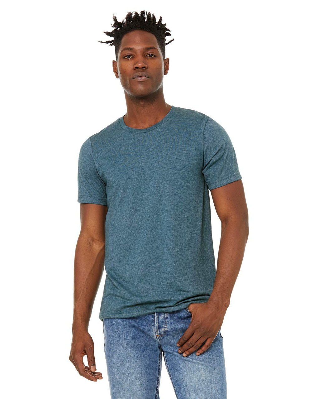 Unisex Sueded T-Shirt - HEATHER RED - XS(D0102H7KP76)