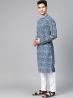 See Designs Mens Kurta | Specially Crafted And Designed For The Eid Festival MenS Grey Kurta With Pyjama Mandarin Collar Long S