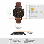 Luther Chronograph Brown Leather Watch