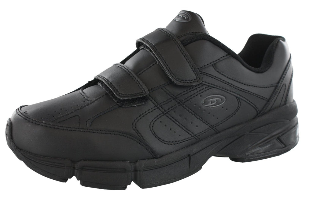 Dr.Scholls Men's Omega Light Weight Dual Strap Closure Sneaker Wide Width, Black, 9 Wide