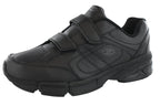 Dr.Scholls Men's Omega Light Weight Dual Strap Closure Sneaker Wide Width, Black, 9 Wide