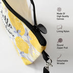 Hglian Lemon Travel Makeup Bag,Inspirational Cosmetic Toiletry Accessories Organizer,Cute Zipper Pouch for Purse,Gifts for Women