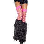 Music Legs 5536-BLACK Furry Lurex Leg Warmers&#44; Black