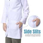 NY Threads Professional Lab Coat for Men Long Sleeve Poly Cotton Medical Coat 1 Pack, Large, White