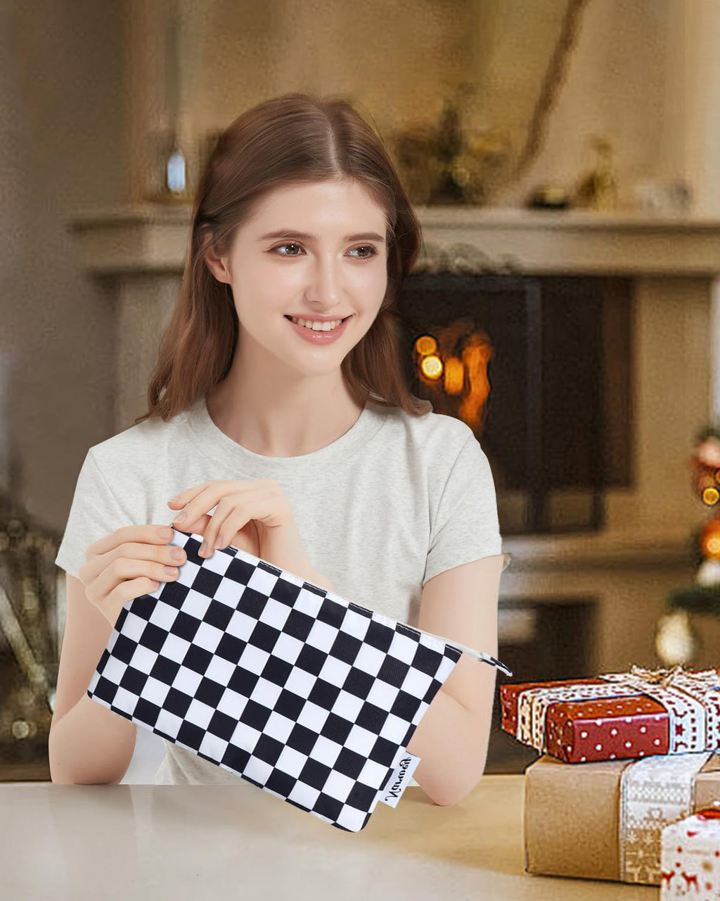 Narwey Small Makeup Bag for Purse Travel Makeup Pouch Cosmetic Bag Zipper Pouch Bags for Women