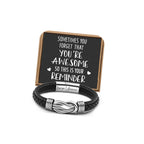 JoycuFF You Are Awesome Gifts for Men, Leather Bracelet Anniversary Birthday Gifts for Him Unique, Inspirational Jewelry for Son