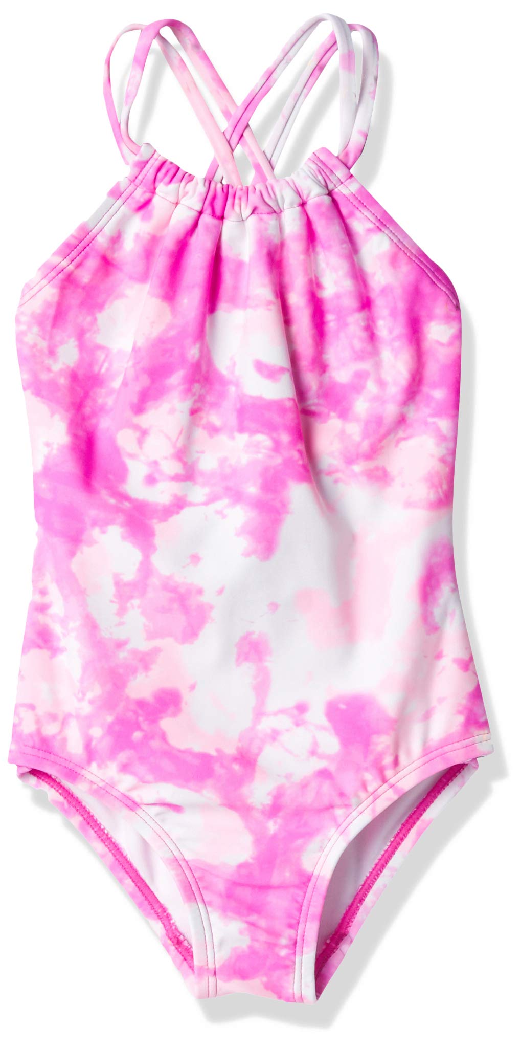 Kanu Surf Girls' Jasmine Beach Sport Halter One Piece Swimsuit, Seafoam Pink, 3T