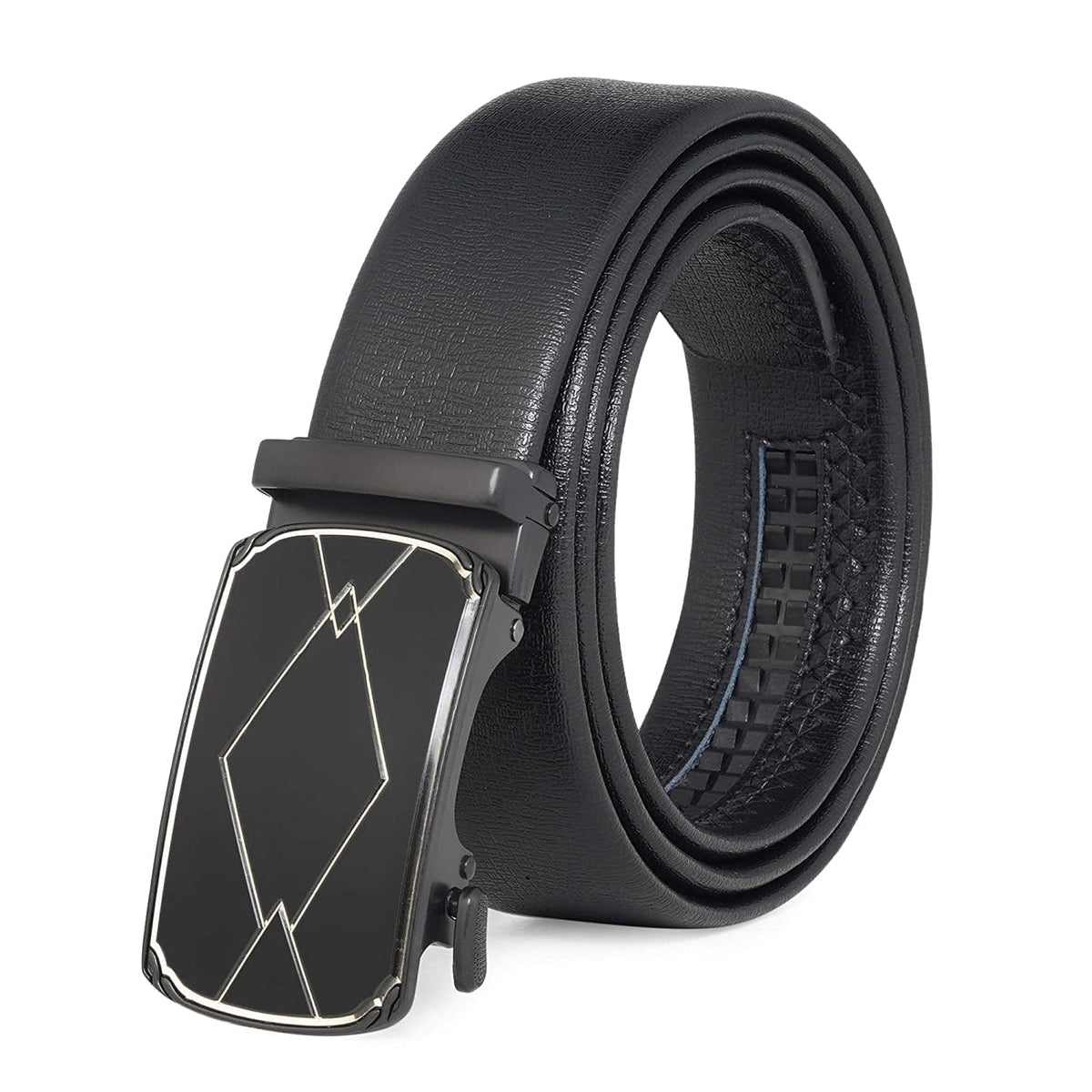 Zacharias MenS Faux Leather Belt With Autolock Buckle Tai27 (Black, 3Xl) (Pack Of 1) 3