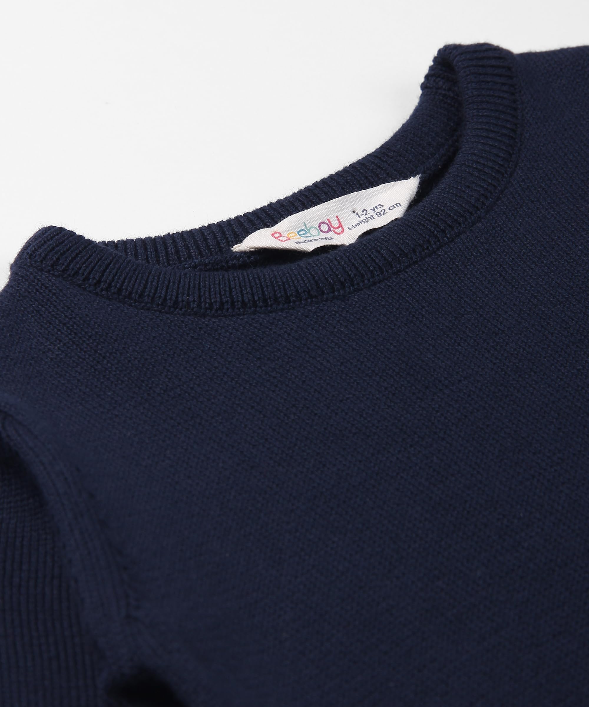Beebay Kids Unisex Navy Blue X-Mas Tree Crew-Neck Sweater | Soft Cotton Fabric | Round Neck | Boys & Girls