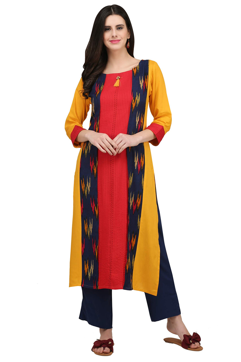 Gosriki Women'S Rayon Kurta (Kur190001-Xl_X-Large_Multicoloured)